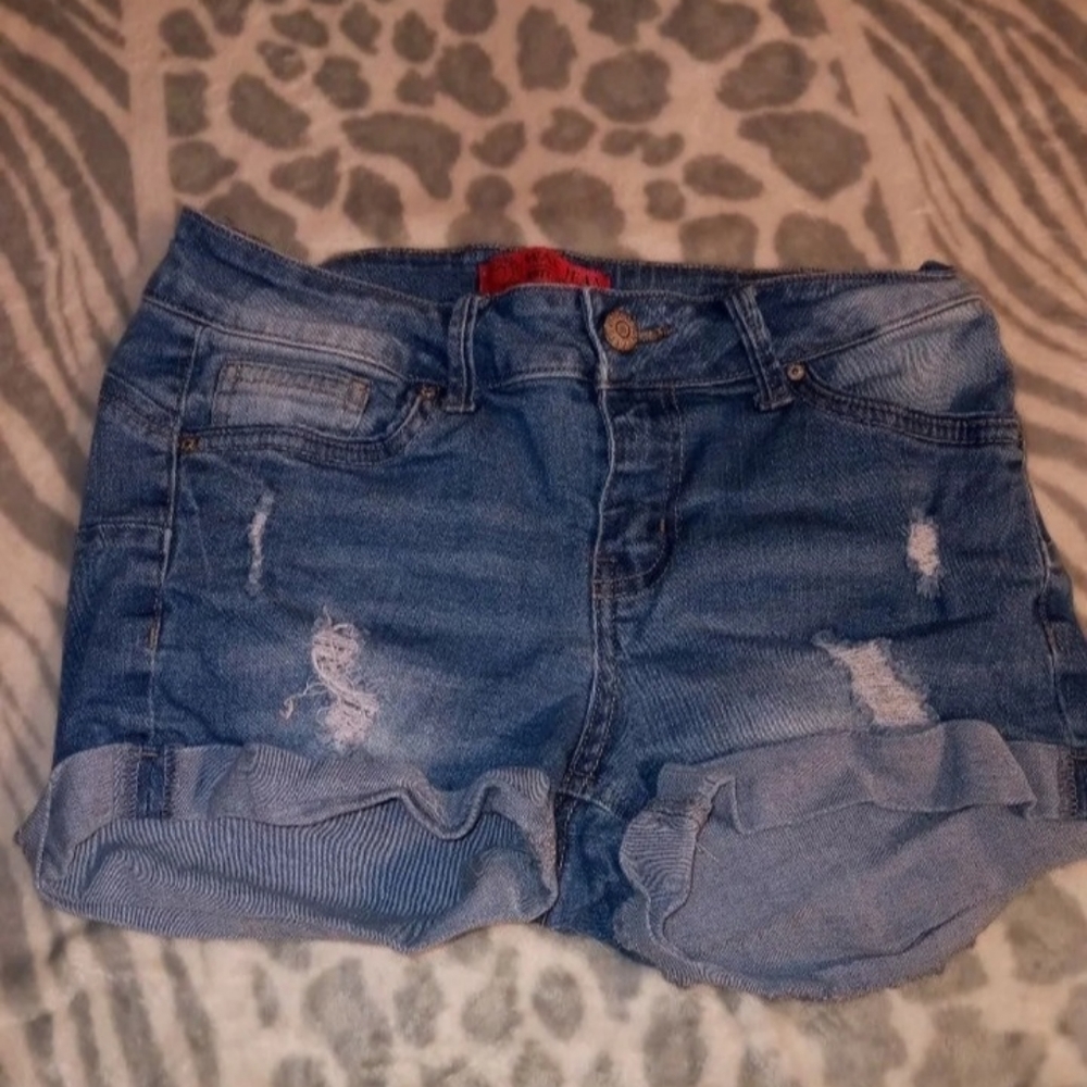 Distressed Denim Shorts